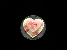 Load image into Gallery viewer, Heartshaped Drip Cake with Pink Roses - Handmade Miniature Food