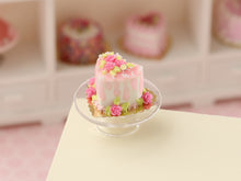 Load image into Gallery viewer, Heartshaped Drip Cake with Pink Roses - Handmade Miniature Food