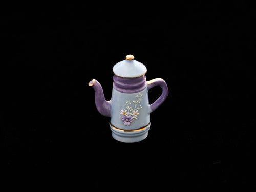 Lilac Floral Tall Teapot - Miniature decoration for Dollhouses