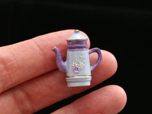 Load image into Gallery viewer, Lilac Floral Tall Teapot - Miniature decoration for Dollhouses