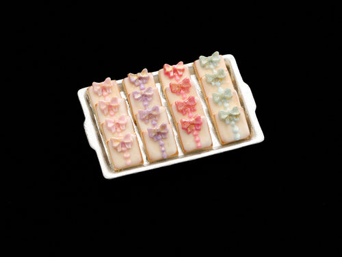 Gift Package Decorated Butter Cookies  - Handmade Miniature Dollhouse Food