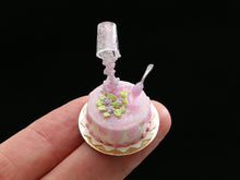 Load image into Gallery viewer, Frozen Moment Pink Sprinkles and Drip Cake - Handmade Miniature Food