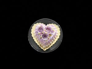 Heartshaped Cake with Lilac Roses - Handmade Miniature Food