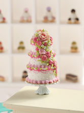 Load image into Gallery viewer, Meringue Cascade Cake - Three tiers - Handmade miniature dollhouse food in 12th scale