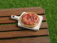 Load image into Gallery viewer, Pepperoni Pizza on Board - Handmade Miniature Food in 12th Scale