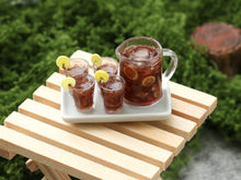 Load image into Gallery viewer, Tray of Refreshing Cola with Lemon Slices - Summer Drinks - Handmade Miniature Dollhouse Food