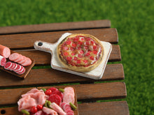 Load image into Gallery viewer, Pepperoni Pizza on Board - Handmade Miniature Food in 12th Scale
