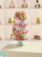 Load image into Gallery viewer, Meringue Cascade Cake - Three tiers - Handmade miniature dollhouse food in 12th scale