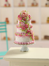 Load image into Gallery viewer, Meringue Cascade Cake - Three tiers - Handmade miniature dollhouse food in 12th scale