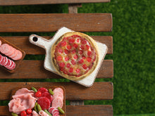 Load image into Gallery viewer, Pepperoni Pizza on Board - Handmade Miniature Food in 12th Scale