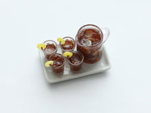 Load image into Gallery viewer, Tray of Refreshing Cola with Lemon Slices - Summer Drinks - Handmade Miniature Dollhouse Food