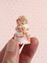 Load image into Gallery viewer, Meringue Cascade Cake - Three tiers - Handmade miniature dollhouse food in 12th scale