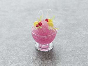 Large Raspberry Slushy / Granité for Two - Summer Drinks - Handmade Miniature Dollhouse Food