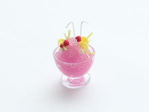 Large Raspberry Slushy / Granité for Two - Summer Drinks - Handmade Miniature Dollhouse Food