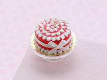 Load image into Gallery viewer, Red Velvet Cake with Hand-piped Cream Decoration - OOAK - Handmade Miniature Food