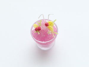 Large Raspberry Slushy / Granité for Two - Summer Drinks - Handmade Miniature Dollhouse Food