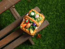 Load image into Gallery viewer, Marzipan Vegetable Garden Basket Cake - 12th Scale Handmade Miniature Food