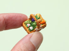 Load image into Gallery viewer, Marzipan Vegetable Garden Basket Cake - 12th Scale Handmade Miniature Food