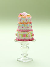 Load image into Gallery viewer, Colourful Three Tiered Rainbow Iced Cake - OOAK Handmade 12th Scale Dollhouse Miniature Food