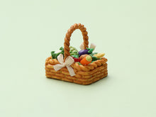 Load image into Gallery viewer, Marzipan Vegetable Garden Basket Cake - 12th Scale Handmade Miniature Food