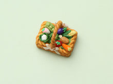 Load image into Gallery viewer, Marzipan Vegetable Garden Basket Cake - 12th Scale Handmade Miniature Food