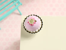 Load image into Gallery viewer, Pink Princess Cake with Rose Decoration - Handmade miniature dollhouse food