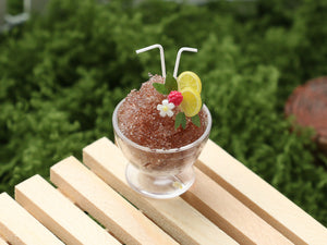 Large Coke Slushy / Granité for Two - Summer Drinks - Handmade Miniature Dollhouse Food