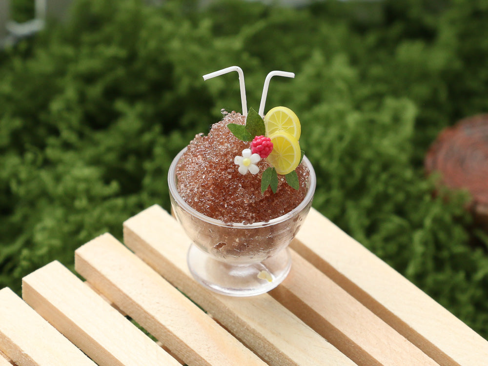 Large Coke Slushy / Granité for Two - Summer Drinks - Handmade Miniature Dollhouse Food