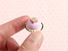 Load image into Gallery viewer, Pink Princess Cake with Rose Decoration - Handmade miniature dollhouse food
