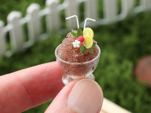 Large Coke Slushy / Granité for Two - Summer Drinks - Handmade Miniature Dollhouse Food