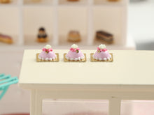 Load image into Gallery viewer, Pink Princess Dome Cake with Rose Decoration - Individual Pastry - Handmade miniature dollhouse food