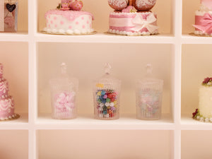 Set of Three Decorative Candy Jars - Handmade Dollhouse Miniature Food