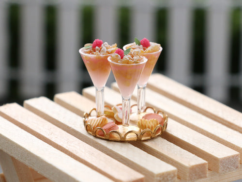 Raspberry Desserts - Handmade Miniature Dollhouse Food