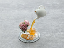 Load image into Gallery viewer, Frozen Moment - Tea, Cookies and Roses - Handmade Miniature Dollhouse Food