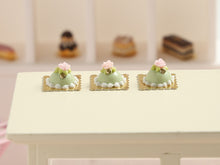 Load image into Gallery viewer, Green Princess Dome Cake with Rose Decoration - Individual Pastry - Handmade miniature dollhouse food