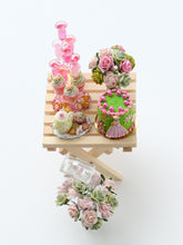 Load image into Gallery viewer, Watering Miniature Roses and other Flowers Frozen Moment - Handmade Miniature Dollhouse Flowers