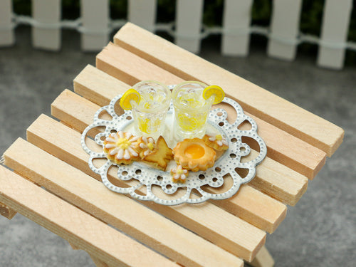 Lemonade and Spring Cookies - Handmade Miniature Dollhouse Food