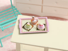 Load image into Gallery viewer, Pink and Green Ladurée Decorative Tray  - OOAK 12th Scale Dollhouse Miniature