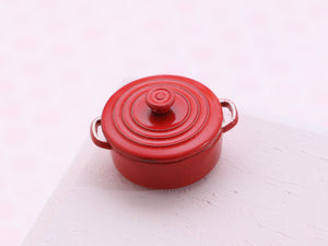 Dollhouse Miniature Cooking Pan / Casserole Dish / Oven Dish - RED