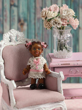 Load image into Gallery viewer, OOAK Vintage Black Girl Doll | 1:12 Dollhouse Miniature, Hand-Dressed, Customised