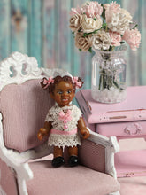 Load image into Gallery viewer, OOAK Vintage Black Girl Doll | 1:12 Dollhouse Miniature, Hand-Dressed, Customised