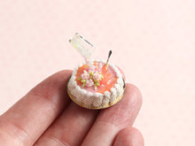Load image into Gallery viewer, Frozen Moment Pink Rose Cream Cake - Handmade Miniature Food in 12th Scale