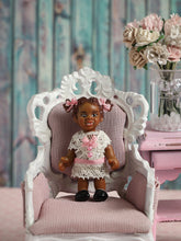Load image into Gallery viewer, OOAK Vintage Black Girl Doll | 1:12 Dollhouse Miniature, Hand-Dressed, Customised