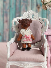 Load image into Gallery viewer, OOAK Vintage Black Girl Doll | 1:12 Dollhouse Miniature, Hand-Dressed, Customised