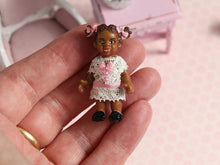 Load image into Gallery viewer, OOAK Vintage Black Girl Doll | 1:12 Dollhouse Miniature, Hand-Dressed, Customised