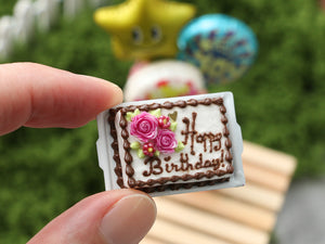 Personalisable Chocolate Celebration Cake, Birthdays, Weddings, Any Language, Colours  - Handmade Miniature Food