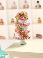 Load image into Gallery viewer, Meringue Cascade Cake - Three tiers - Handmade miniature dollhouse food in 12th scale