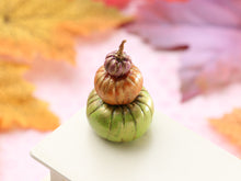 Load image into Gallery viewer, Pumpkin Display in Purple, Orange, Green - Handmade miniature decoration