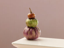 Load image into Gallery viewer, Pumpkin Display in Orange, Green, Purple - Handmade miniature decoration