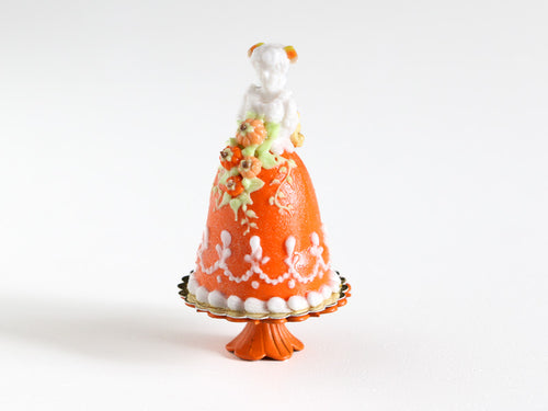 French Marquise Cake in Orange For Autumn - Héloïse - Handmade Miniature Food